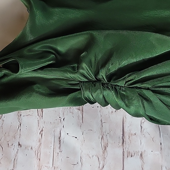 Zara Emerald Green Satin Dress Size XXL - Picture 7 of 13